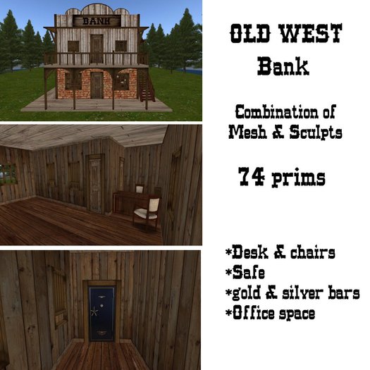 MC_Old west bank Mesh - 74 prims