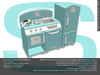 Sweet baby kids kitchen vintage mesh blue