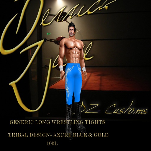 DZ Customs-Generic-Tights-Tribal Design-Azure & Gold