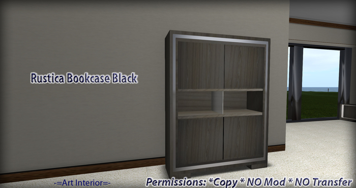 -=Art Interior=- Rustica Bookcase Black Boxed