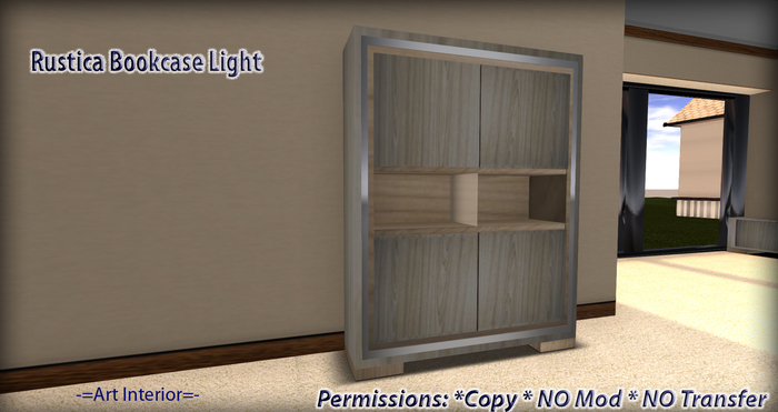 -=Art Interior=- Rustica Bookcase Light Boxed