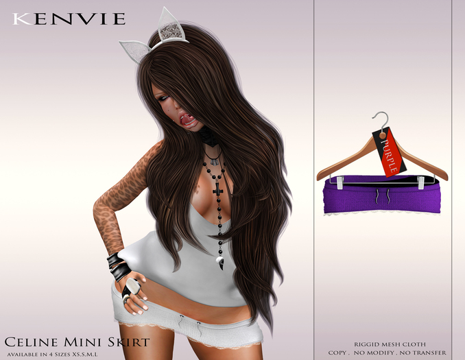 KENVIE . mesh Celine Mini Skirt Purple
