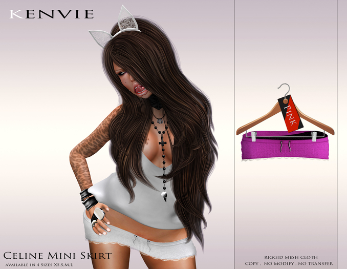 KENVIE . mesh Celine Mini Skirt Pink