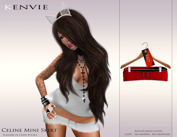 KENVIE . mesh Celine Mini Skirt Red
