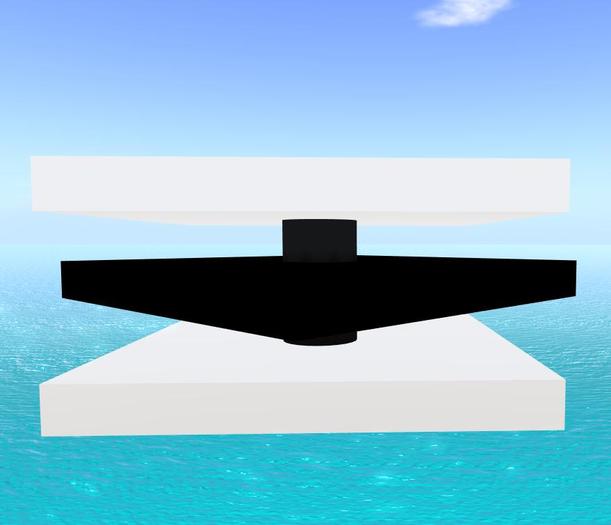 TABLE MODERN V, BLACK/WHITE SKEW PART, VERO