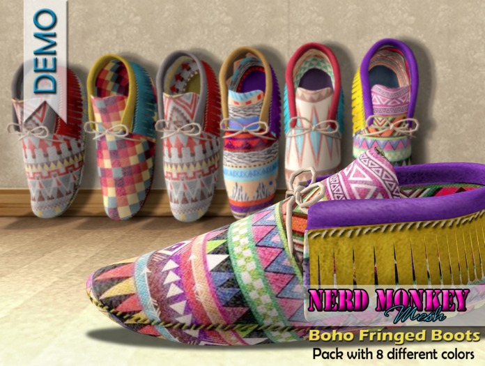 .::[NerdMonkey] - [Boho Fringed Boots DEMO]::.