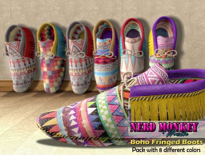 .::[NerdMonkey] - [Boho Fringed Boots DEMO]::.
