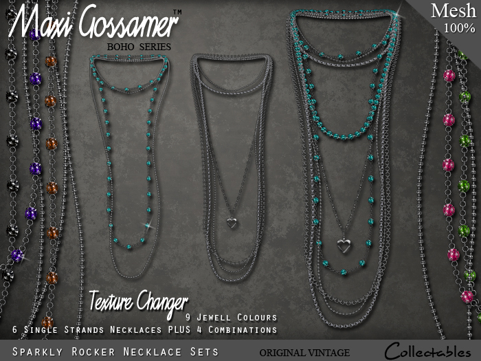 Necklace - Sparkly Rocker Necklace Set