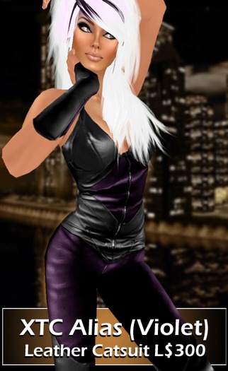 XTC Alias Leather Catsuit (Violet)