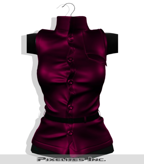 ::PL:: Silk Buttoned Vest w/ Belt - Magenta
