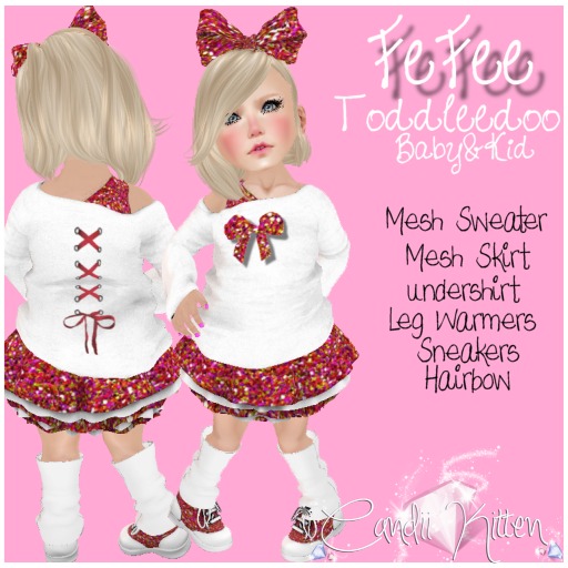 {C*K} FeFee in Multicolored Sparkles Toddleedoo Kid and Baby 