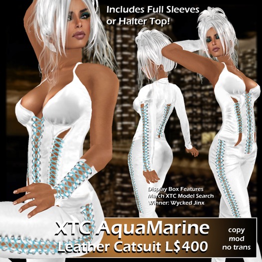XTC AquaMarine Leather Catsuit 