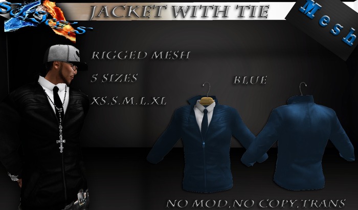 *SoL!ce's* Men's Mesh Jacket with tie! Blue