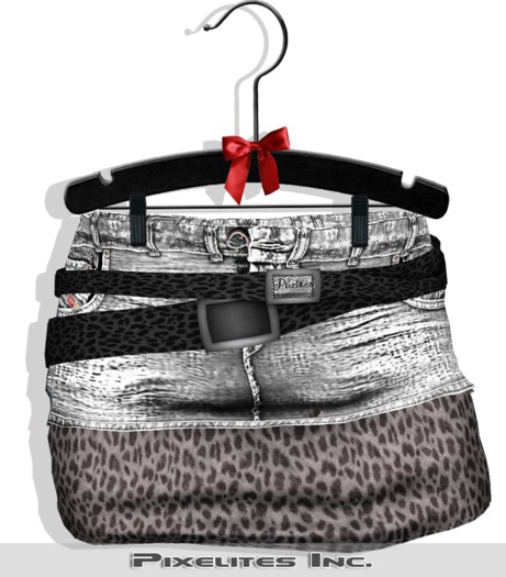 ::PL:: Da Washed Jean Skirt & Belt - White Wash