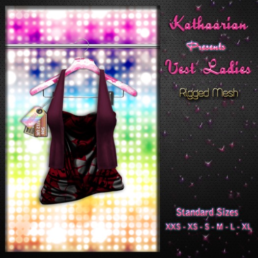 KATHAARIAN / Rigged Mesh /Vest Ladies_Red Satin