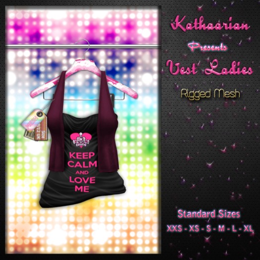 KATHAARIAN / Rigged Mesh / Vest Ladies_Keep Calm