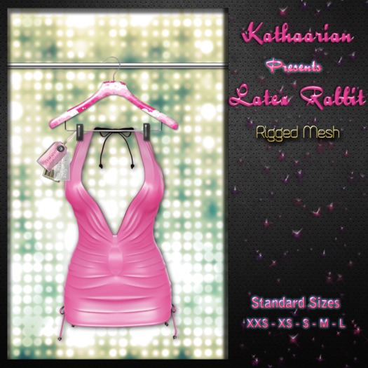 KATHAARIAN / Rigged Mesh /  Latex Rabbit Dress - Pink