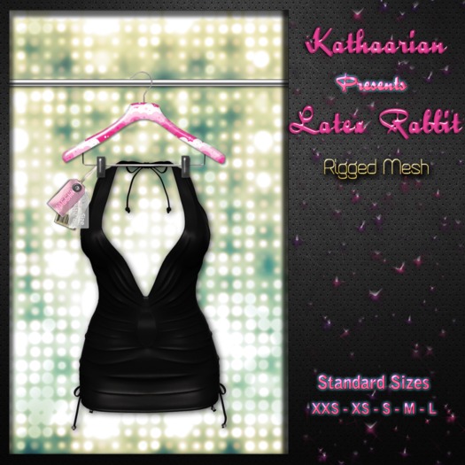 KATHAARIAN / Rigged Mesh / Latex Rabbit Dress - Black