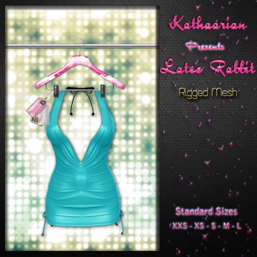 KATHAARIAN / Rigged Mesh / Latex Rabbit Dress - Sky