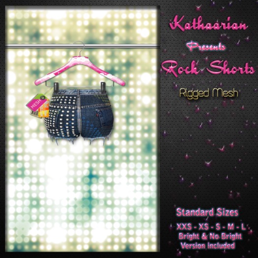 KATHAARIAN / Rigged Mesh / Rock Shorts - Disco