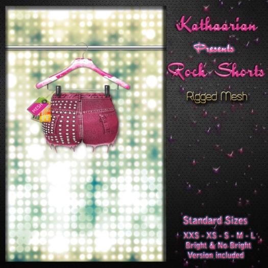 KATHAARIAN / Rigged Mesh / Rock Shorts - Pink