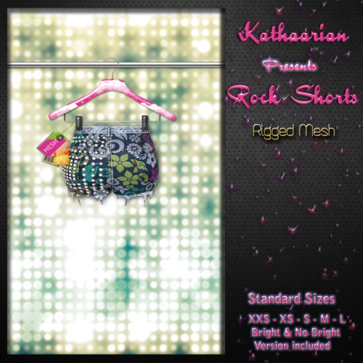 KATHAARIAN / Rigged Mesh /Rock Shorts - Hippy