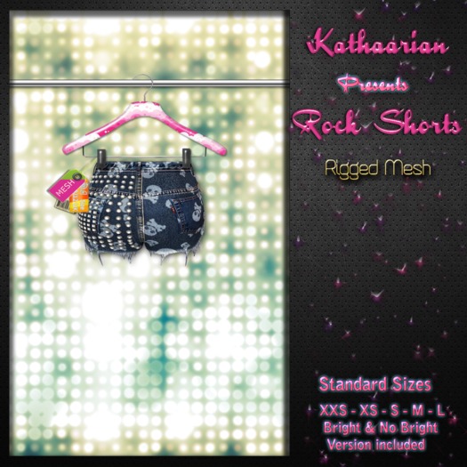 KATHAARIAN / Rigged Mesh / Rock Shorts - Emo