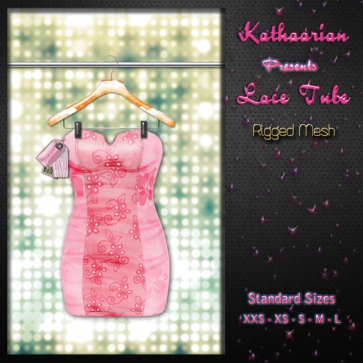 KATHAARIAN / Rigged Mesh / Lace Tube Dress - Pink