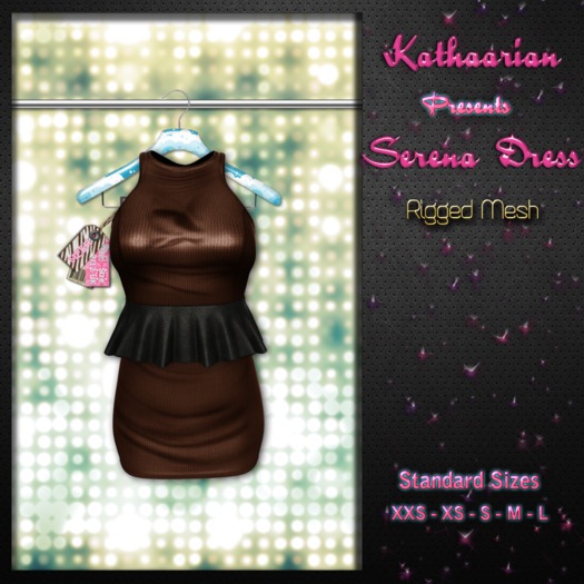 KATHAARIAN/ Rigged Mesh / Serena Dress - Chocolatte