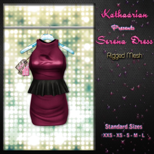 KATHAARIAN / Rigged Mesh / Serena Dress - Pink