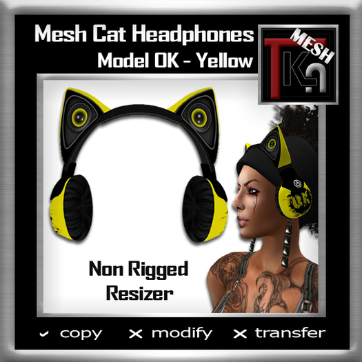 TKA Mesh - Cat Headphones OK - Yellow [Resizer]