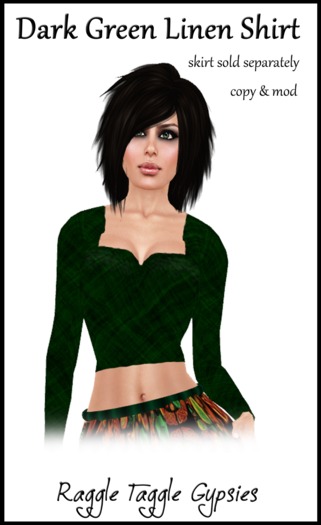 RTG Gypsy Women's Dark Green Linen blouse