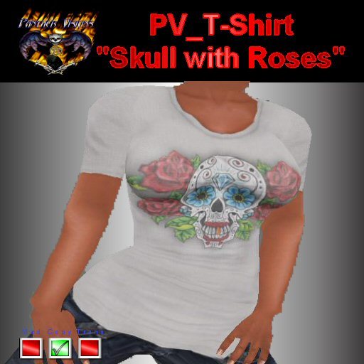 PV_T-Shirt Skull with Roses