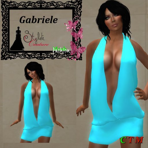 GABRIELE Deep Cleavage Bleu fluo