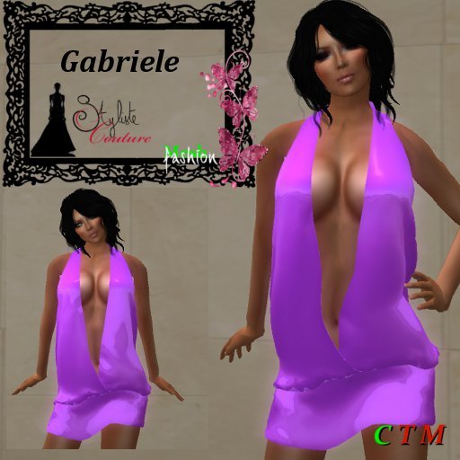 GABRIELE Deep Cleavage Vinyl Purple