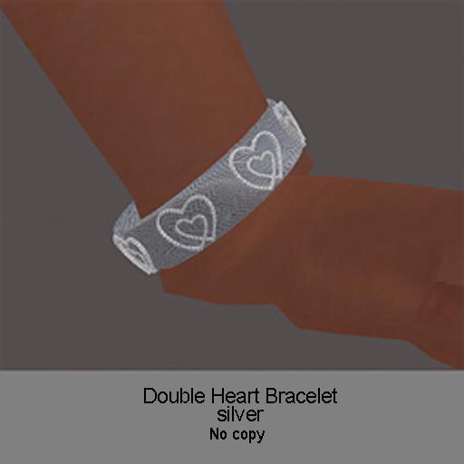 Double Heart Bracelet - silver