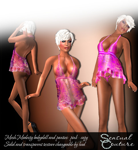 Modesty babydoll Mesh *pink*