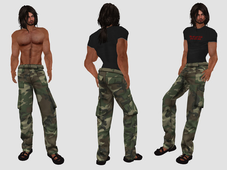 Second Life Marketplace - Mens Cargo Pants (Mesh) - Camo