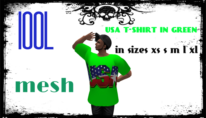 usa green tee1 male