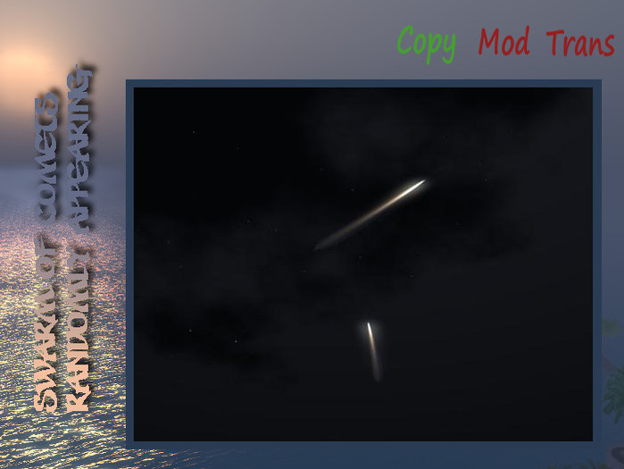 Comet swarm  DEMO 50x50m with randomly appearing comets