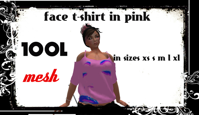 face tee pink  MESH BOXED 
