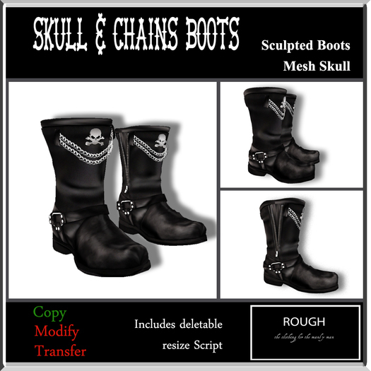 DEMO ROUGH Skull & Chains Boots