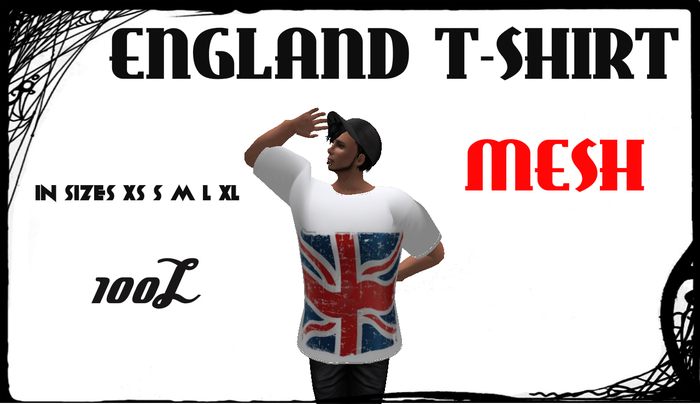 england white tee1 male MESH BOXED
