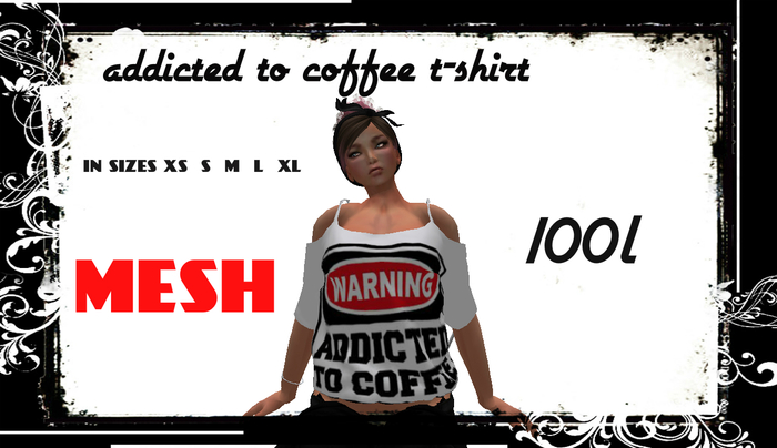 addicted to coffee female shirts MESH BOXED 