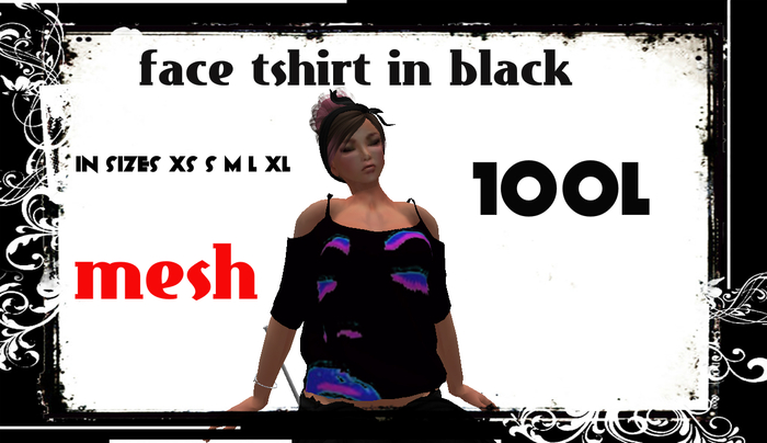 face tee black  MESH BOXED 