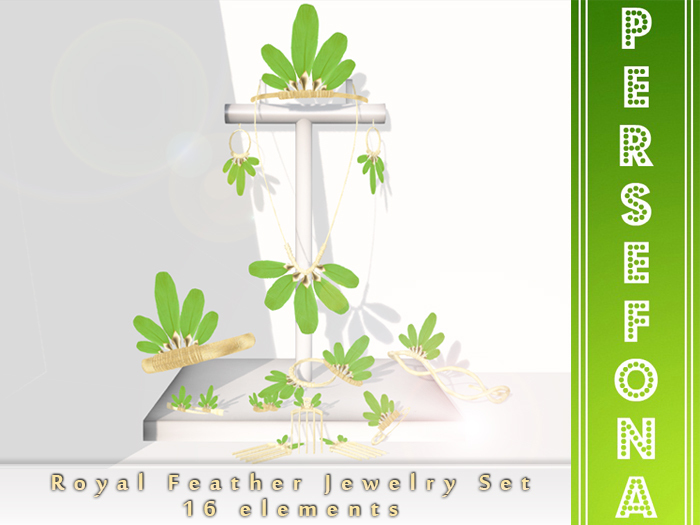 Persefona Jewelry Set Royal Feather (Light Green) GIFT