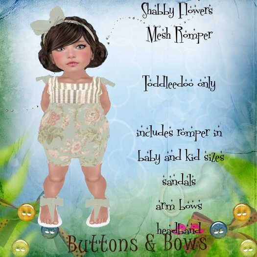 Buttons & Bows Shabby flower 
