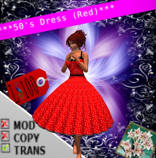 50's Dress -Red (Boxed)