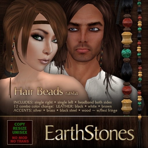 EarthStones Hair Beads - Rasta BOX