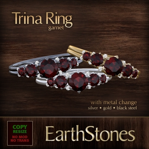 EarthStones Trina Ring - Garnet (BOX)